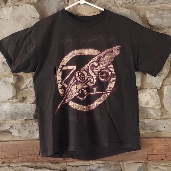 Vintage 1995 Jimmy Page Robert Plant Concert Tee - Picture 1 of 11